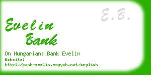 evelin bank business card